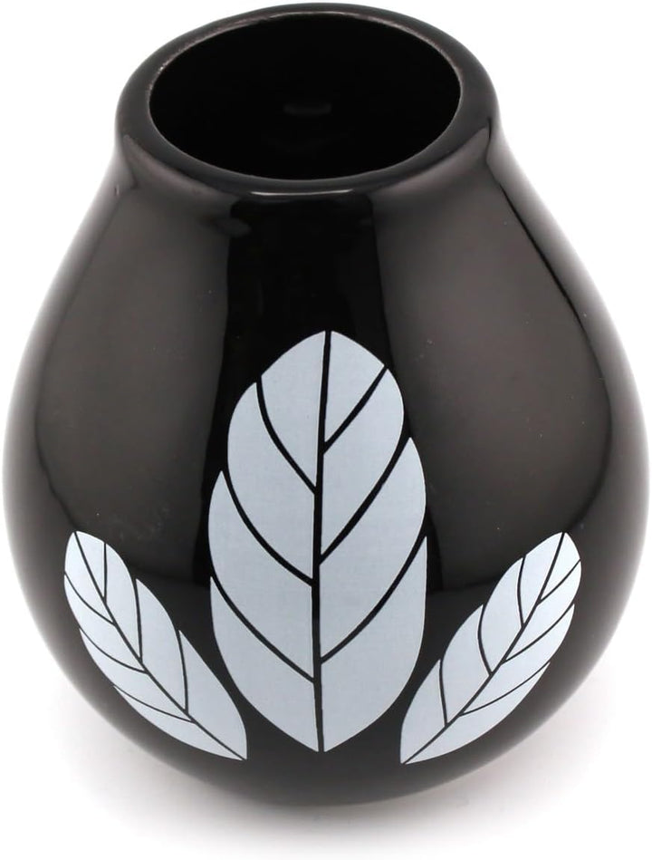 Mate-Tee becher Set für zwei ● Keramik yerba mate tee tasse Hoja Kalebasse Becher 350ml ● Stahl Trin