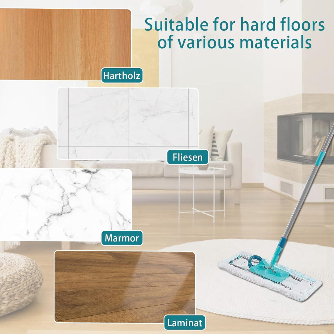 Leifheit Profi XL Micro Duo Wischbezüge Set, Mikrofaser für Leifheit Wischmop Ersatzteile, Flecken E