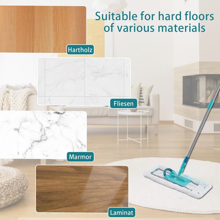 Leifheit Profi XL Micro Duo Wischbezüge Set, Mikrofaser für Leifheit Wischmop Ersatzteile, Flecken E