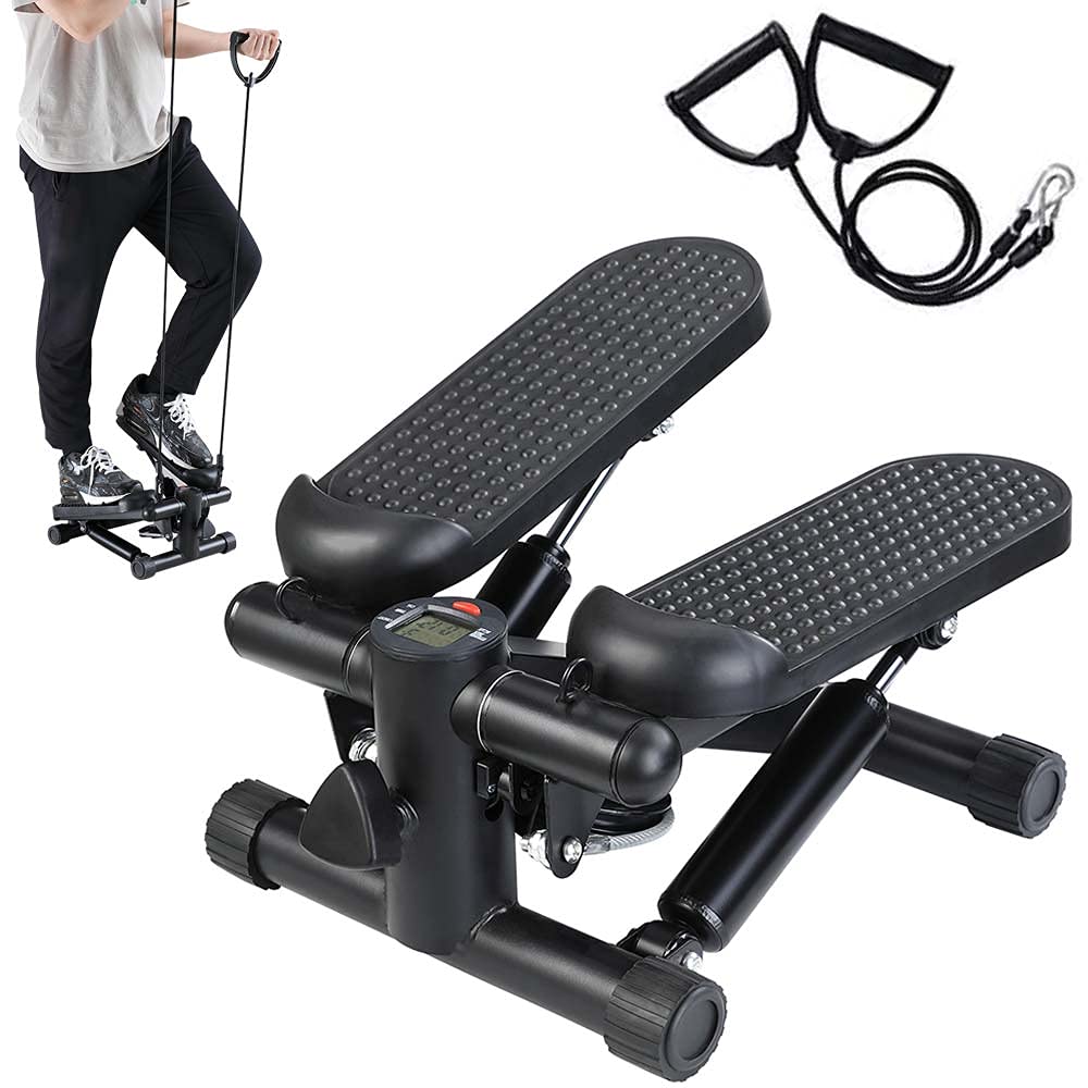 BAKAJI Stepper Fitness-Training, Cardio, Beine, Hüfte, mit LCD-Display, Kalorien, Zeit und Hanteln,