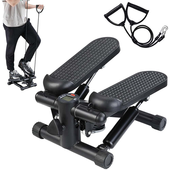 BAKAJI Stepper Fitness-Training, Cardio, Beine, Hüfte, mit LCD-Display, Kalorien, Zeit und Hanteln,