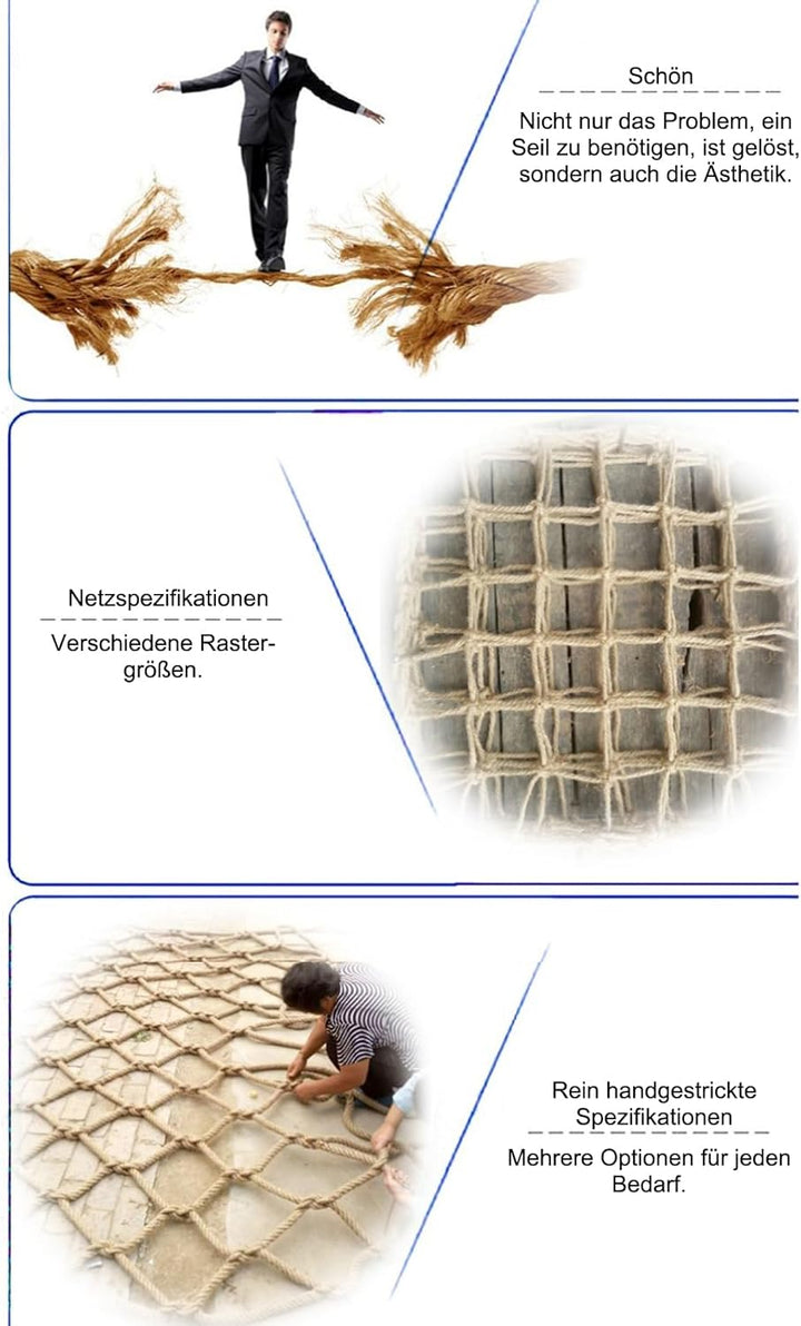 SSWZHANG Hanfseilnetz Schutznetz Hanfnetz Sicherheitsnetz Hanfseilnetz Isolation Netz Indoor-Outdoor