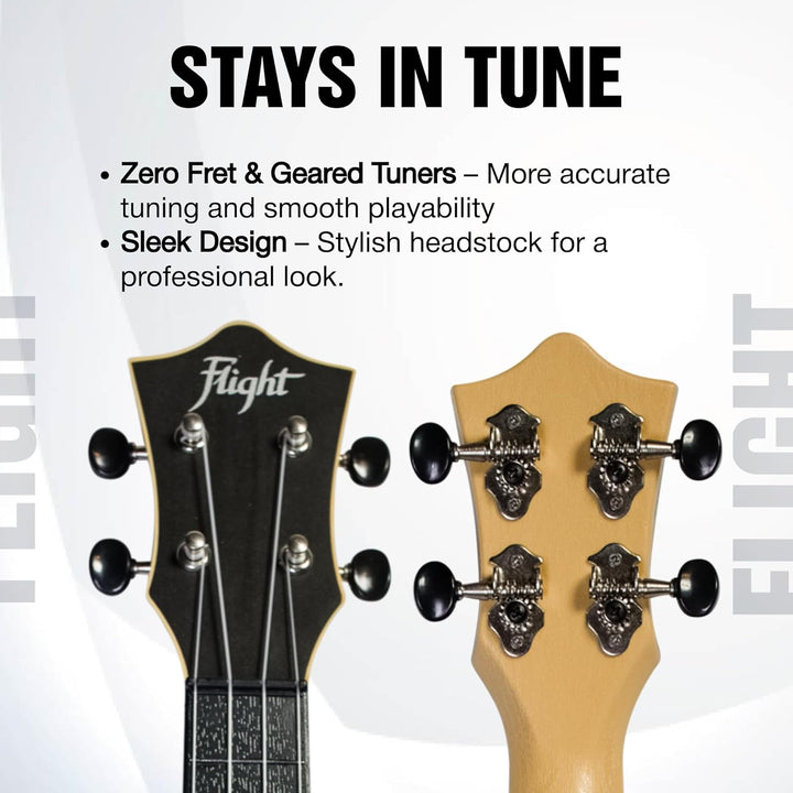 Flight, 4-saitige Travel Series Sopran-Ukulele, schwarz (TUS-35 BK), Schwarz