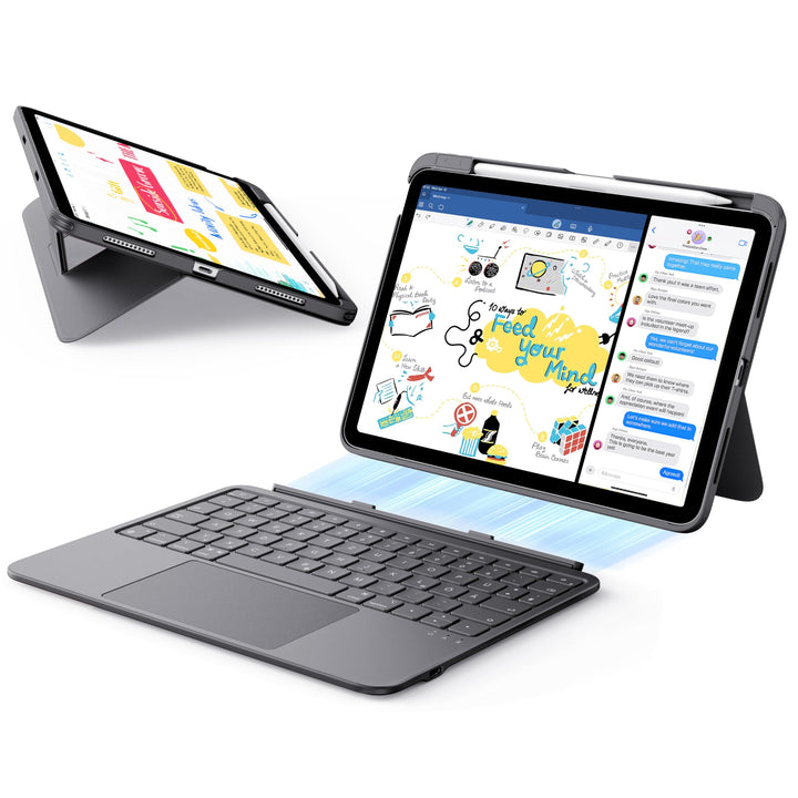 ESR iPad Air 11" (M3/M2) &amp; 5./4. Gen Flex Hülle mit Tastatur, ultraleichte magnetische abnehmbare Ke