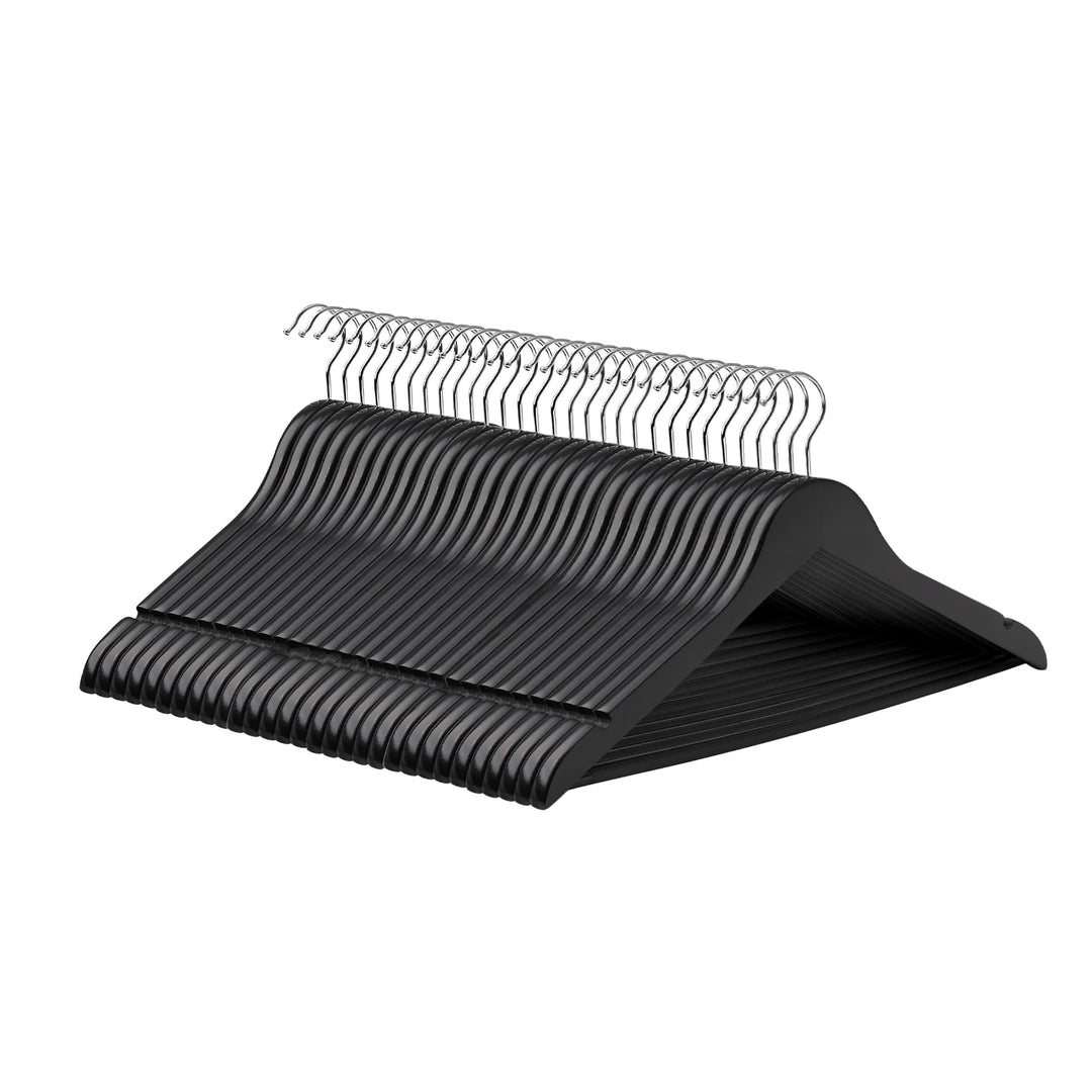 SONGMICS Kleiderbügel Holz, 30er Set, Bügel aus Massivholz, Einkerbungen im Schulterbereich, Rutschf
