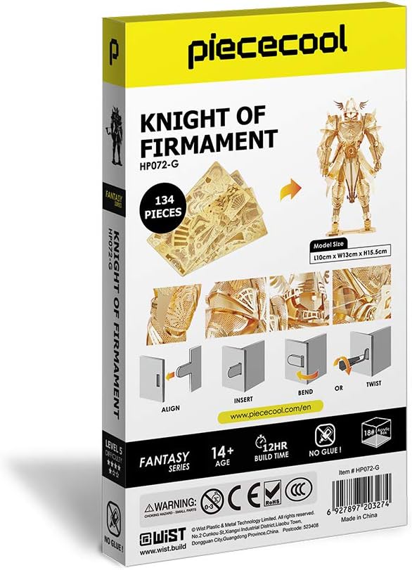 Piececool 3D Puzzle Metall, Mechkrieger Kampfritter für Modellbausatz Erwachsene, 3D-Puzzles zu Baue