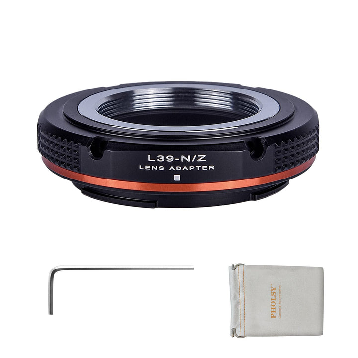 PHOLSY Objektivadapter Leica 39mm auf Nikon Z Kompatibel für Leica L39 M39 LTM Objektiv und Z Kamera