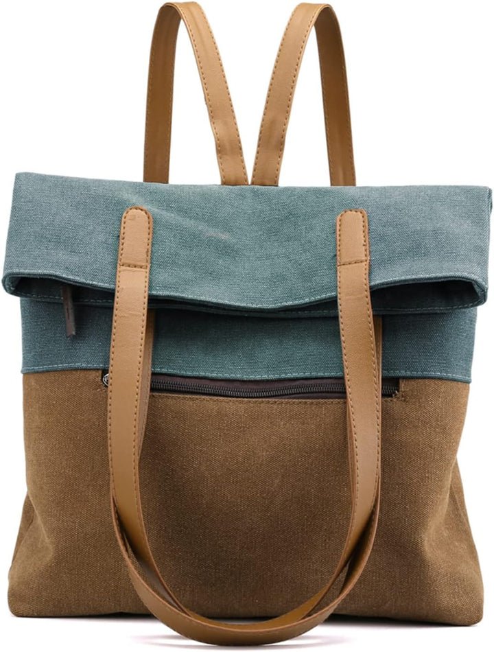 PORRASSO Damen Segeltuch Handtasche Rucksack Frauen Schultertasche Shopper Tasche Hobotasche für Sch
