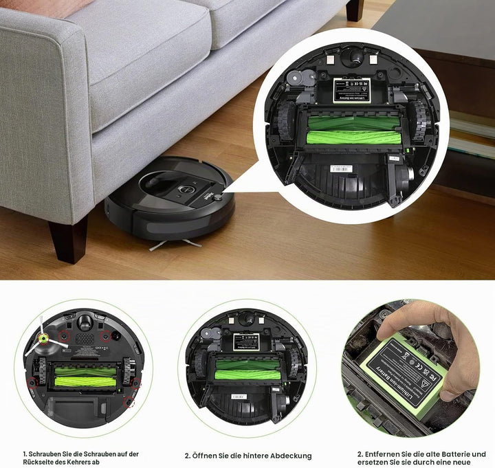 LabTEC 14.4V 4000mAh Ersatzakku für i7, Li-ion Akku für iRobot Roomba 7150 7550 3150 3550 4150 4552
