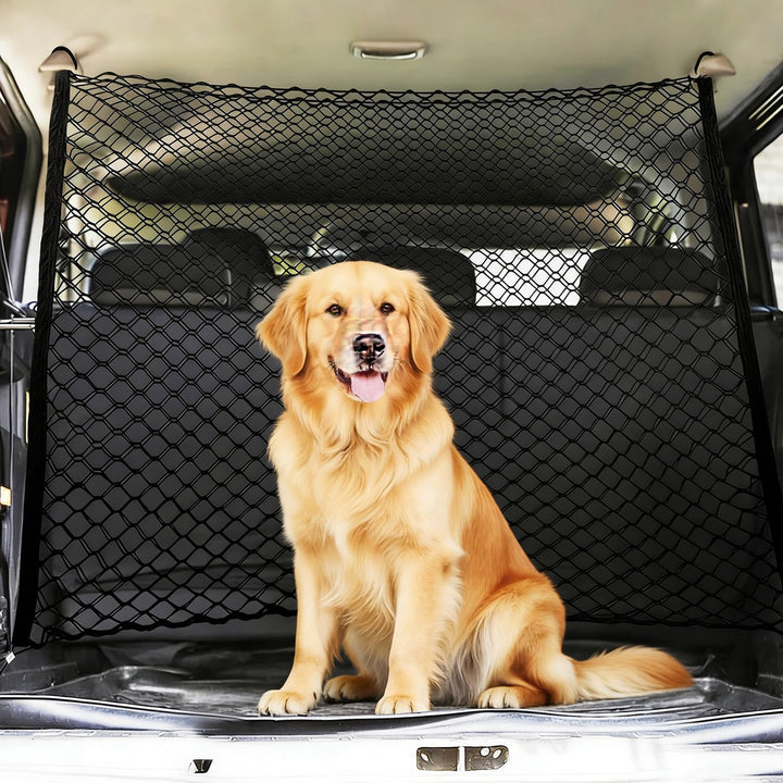 GOMETY Schutzgitter Auto Barriere Trennnetz, 120x90 cm Hundegitter für Kofferraum, Doppelschicht Pol