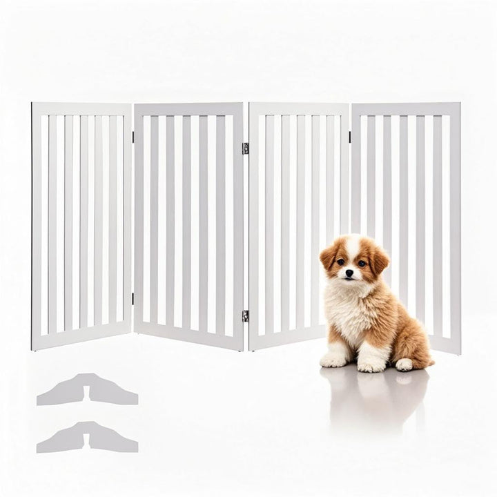 SOARS Absperrgitter Hund, faltbar & freistehend Hundegitter, Schutzgitter für Tür & Treppe, Türschut
