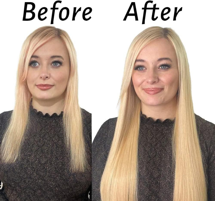 HotLulana Tape Extensions Echthaar Gebleichtes Blond(#613) Extensions Echthaar 16zoll/40cm 40g Invis