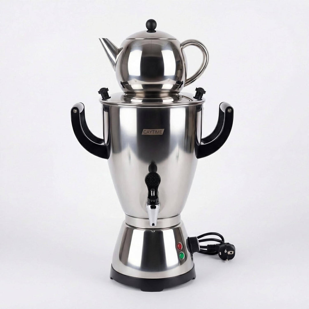 Samowar 5 L Semaver Edelstahl – Teekocher/Elektrischer Samowar für Gastronomie & Haushalt