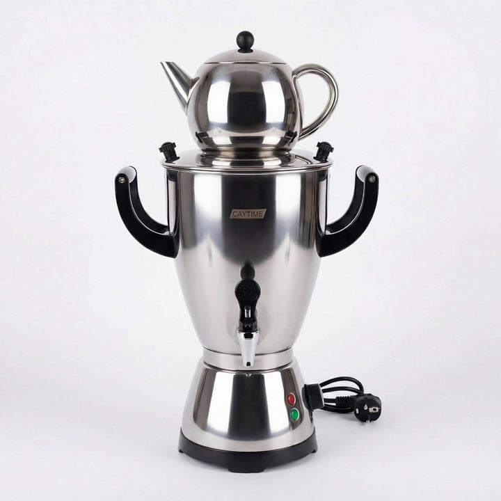 Samowar 5 L Semaver Edelstahl – Teekocher/Elektrischer Samowar für Gastronomie & Haushalt