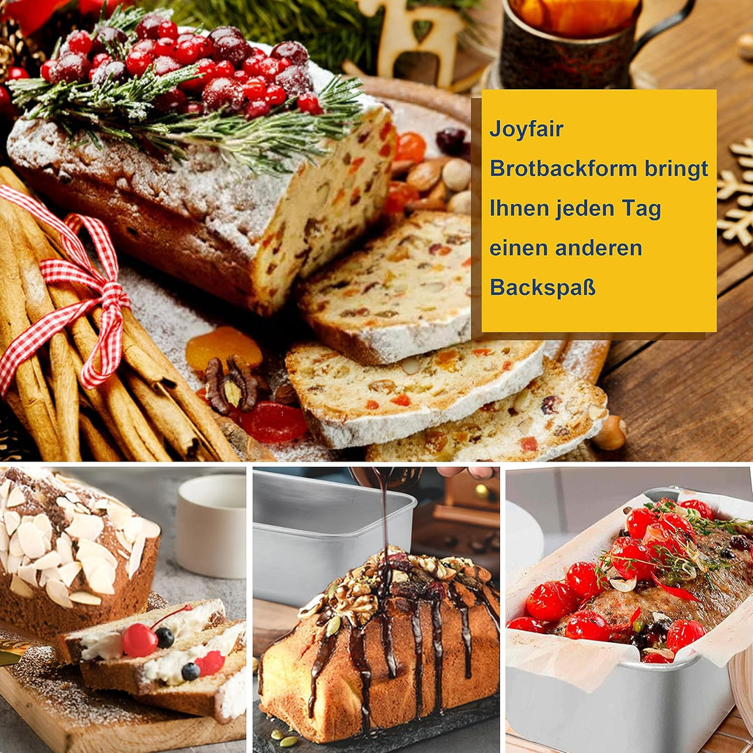 Joyfair Kastenform 3er Set, Edelstahl Brotbackform Toastbrot Backform, Brotform Königskuchenform für
