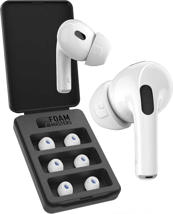 Foam Masters Ohrstöpsel aus Memory-Schaum für AirPods Pro 1. und 2. Generation, 3 Paar, 4.0, bequem,