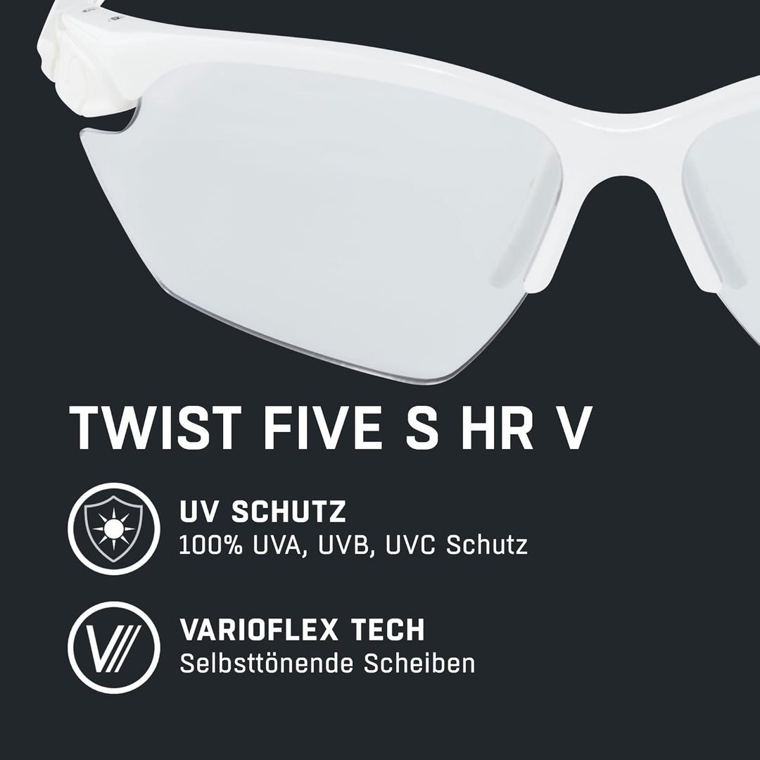 ALPINA TWIST FIVE S HR V - Selbsttönende, Bruchfeste & Beschlagfreie Sport- & Fahrradbrille Mit 100%