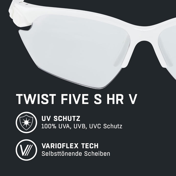 ALPINA TWIST FIVE S HR V - Selbsttönende, Bruchfeste & Beschlagfreie Sport- & Fahrradbrille Mit 100%