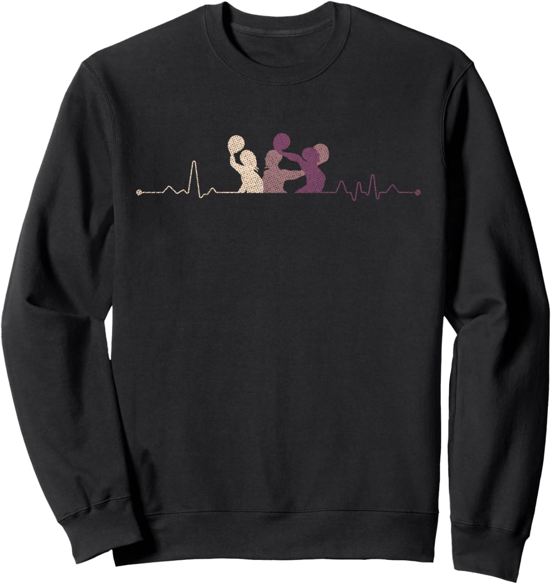 Wasserball Vintage Wasserballer Geschenk Herzschlag Sweatshirt