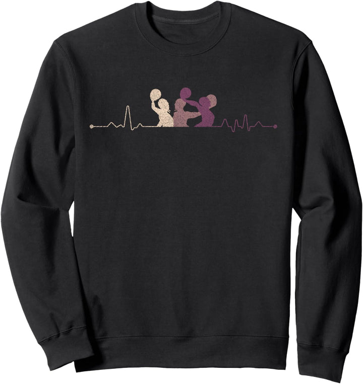 Wasserball Vintage Wasserballer Geschenk Herzschlag Sweatshirt
