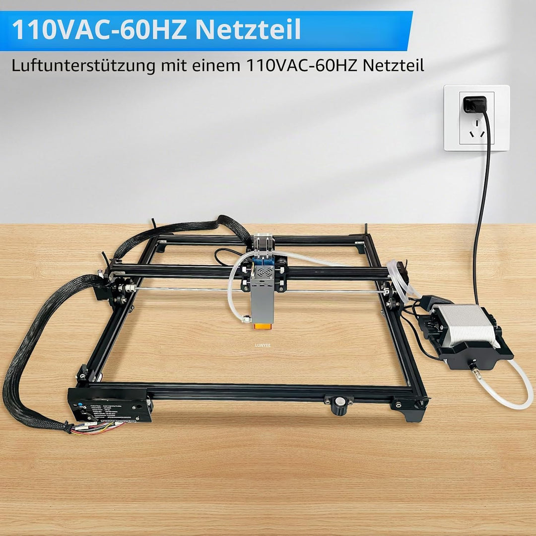 Air Assist, Laser Air Assist Pumpe für Laserschneider und -gravierer, einstellbarer Luftstrom von 10