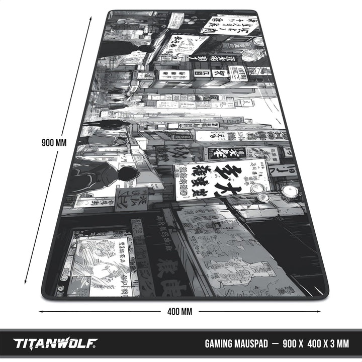 TITANWOLF - XXL Speed Gaming Mauspad 900 x 400mm - XXL Mousepad - Tischunterlage Large Size - verbes