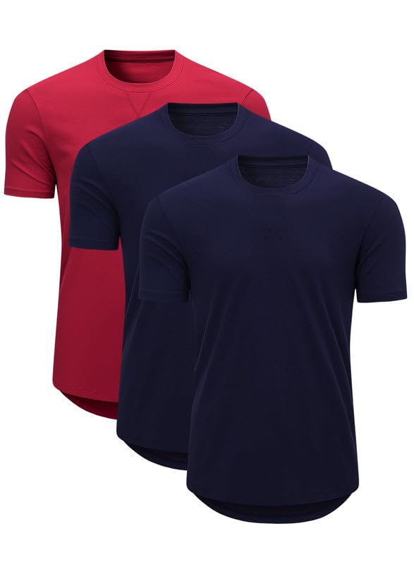 JMIERR 3 Pack T Shirt Herren Sommer Basic Einfarbig T-Shirt Baumwolle Slim Fit Hemd Kurzarm Sportwea