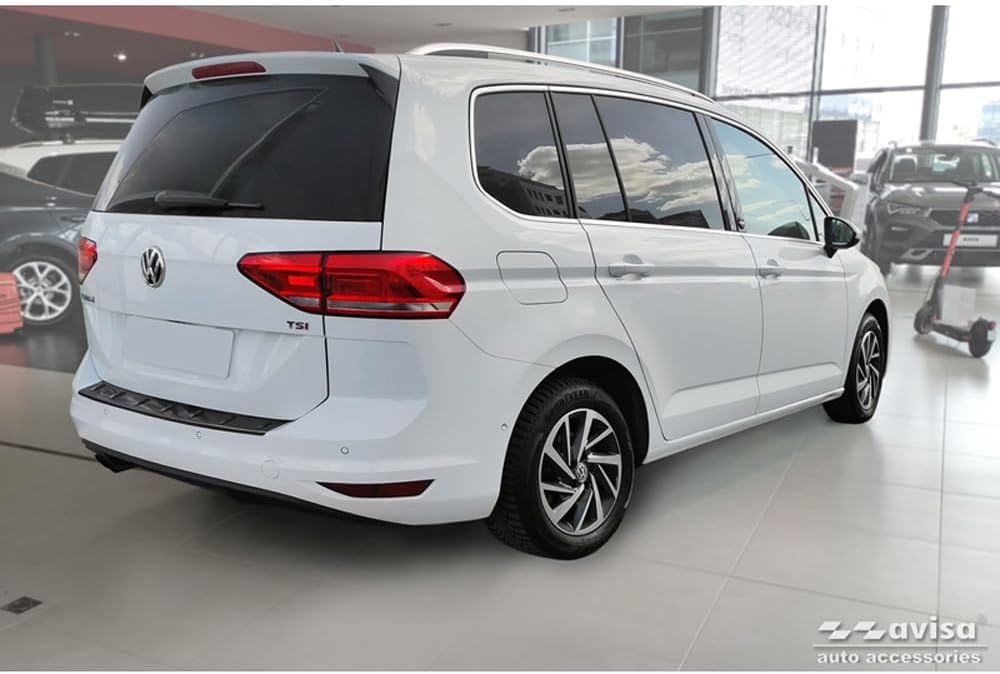 Avisa Schwarz Edelstahl Heckstossstangenschutz kompatibel mit Volkswagen Touran III 2015- inkl. R-Li
