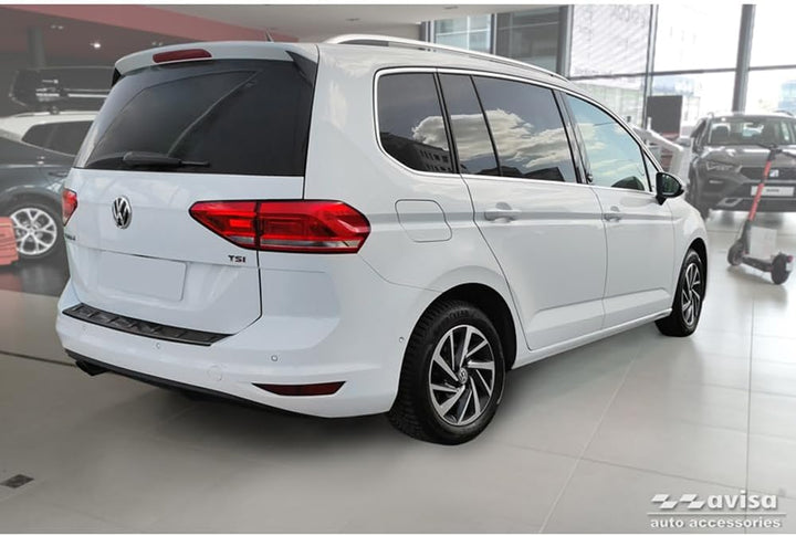 Avisa Schwarz Edelstahl Heckstossstangenschutz kompatibel mit Volkswagen Touran III 2015- inkl. R-Li