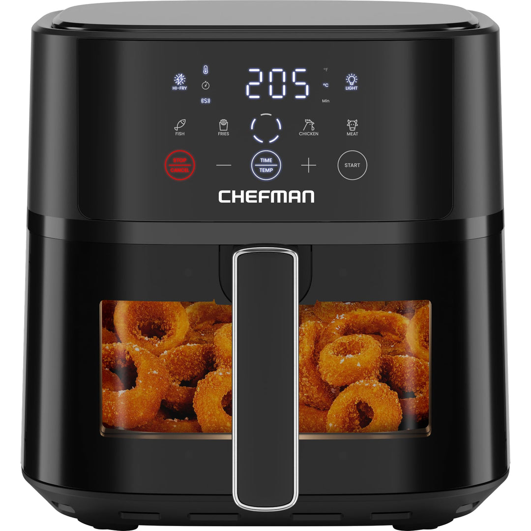 Chefman Heissluftfritteuse - 5,7 L kompakte Heissluftfritteuse, mit Hi-Fry Technologie, Sichtfenster