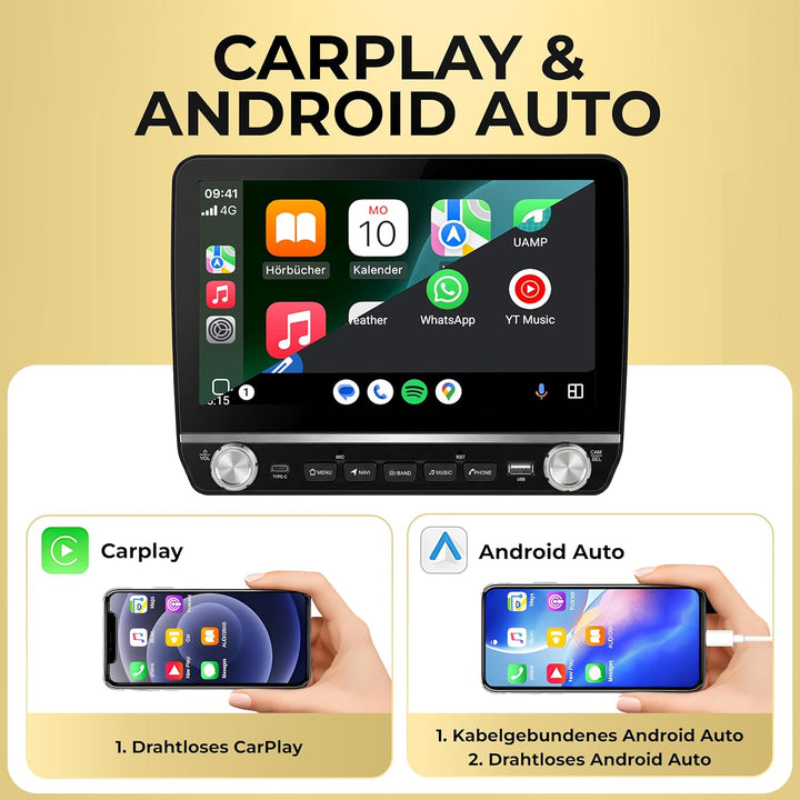 M.I.C.1192-L3 Android 14 Autoradio mit Navigation: MT6769V, 4GB+64GB, 10.1 Zoll QLED Display, SIM, A