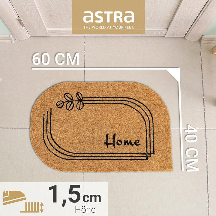 Astra natürliche Fussmatte Kokos - Kokosmatte 40x60cm Home - rutschfeste Schmutzfangmatte robust - a