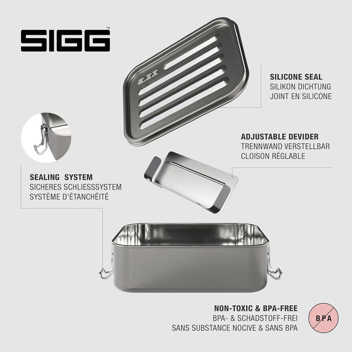 SIGG Gemstone Box Selenite Brotdose, auslaufsichere Lunchbox für Büro, Schule und Outdoor, Brotbox a