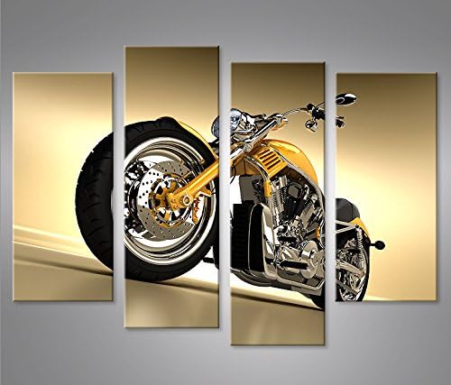 islandburner Bild Bilder auf Leinwand Chopper Motorrad Fat Boy 4er XXL Poster Leinwandbild Wandbild