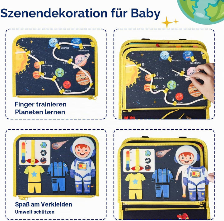 Montessori Busy Board ab 1 Jahr, 4-Schichten Activity Board für Kleinkinder Baby ab 1 2 3 4 Jahre mi
