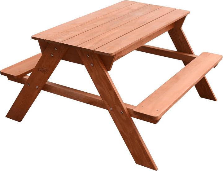 Sunny Dave Kinder Sand &amp; Wasser Picknicktisch aus Holz - Braun | Wasserspieltisch &amp; Sandtisch mit De