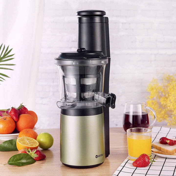 Wiltal Slow Juicer, Elektrischer Entsafter für Obst, Gemüse, Granatapfel, Zitrusfrüchte, Sorbet. 76-