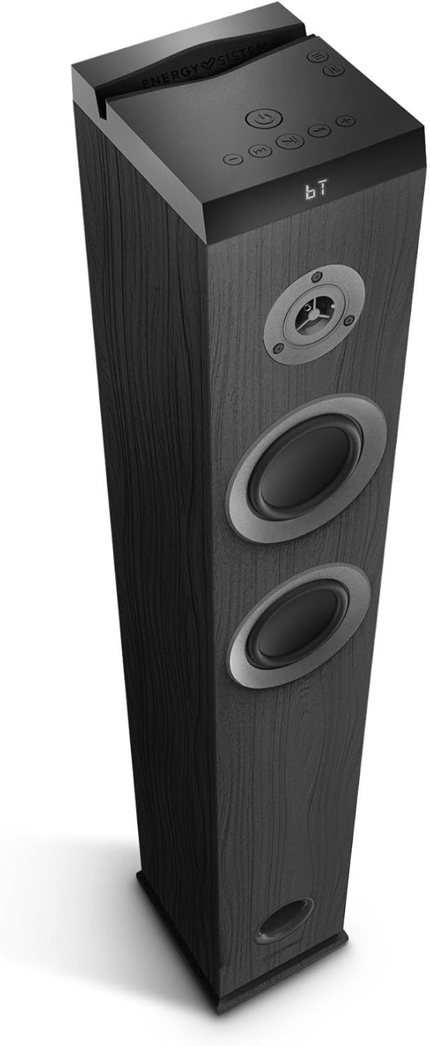 Energy Sistem Tower 5 MAX (100 W, Bluetooth, True Wireless, USB/SD und FM-Radio) (schwarz)
