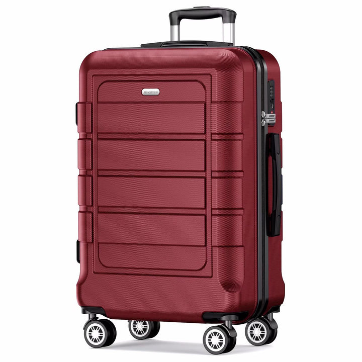 SHOWKOO Koffer Gross Hartschale Leicht Reisekoffer ABS+PC Erweiterbar Haltbar Trolley Handgepäck Gro