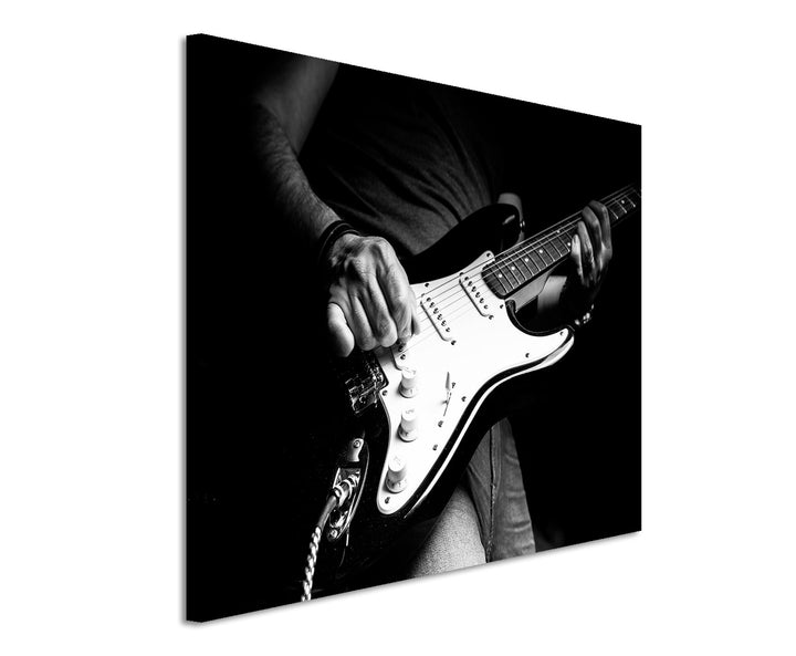 Paul Sinus Art Kunstfoto auf Leinwand 60x40cm Künstlerische Fotografie – Mann mit E-Gitarre auf Lein