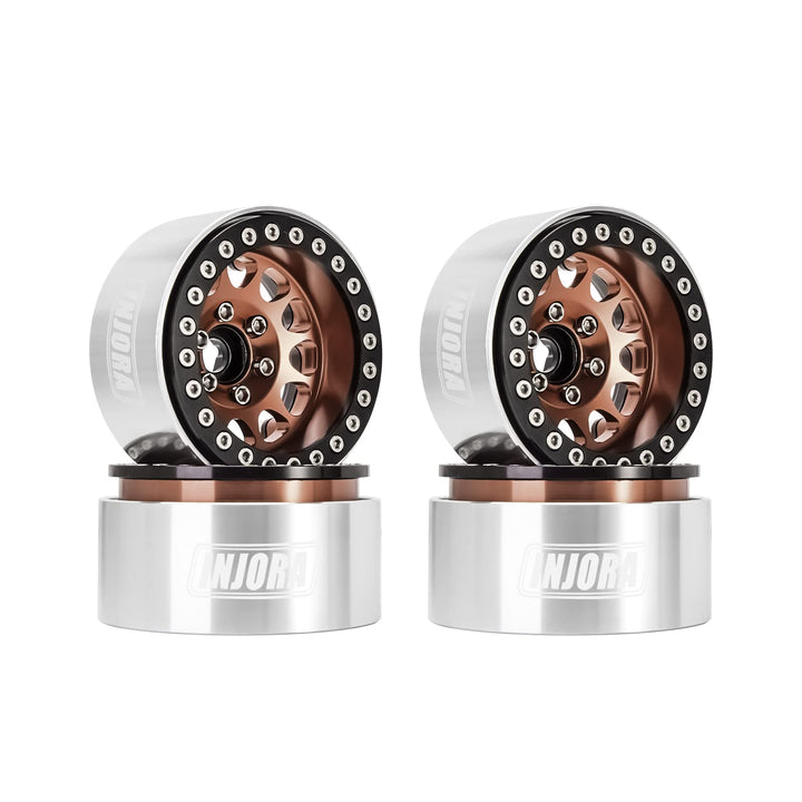 INJORA 1.9 Beadlock Rad Deep Dish Negative Offset 10.4mm CNC Aluminium Felge für 1/10 RC Crawler Aut