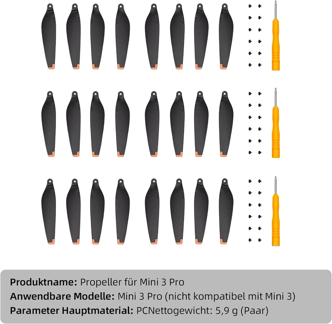 ONTOMYO Original 24Pcs Mavic Mini 3 Pro Propeller Kompatibel mit DJI Mini 3 Pro Blades Props Wings R