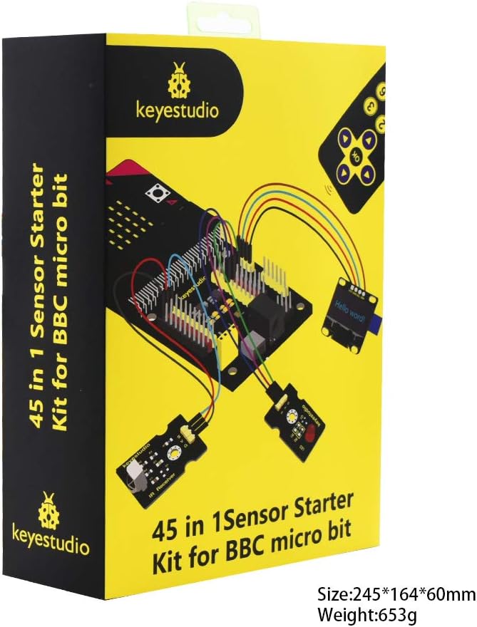 KEYESTUDIO BBC Micro: bit V2.2 Ultimate Sensor Starter Kit Programmierbares Funktioniert mit Microbi