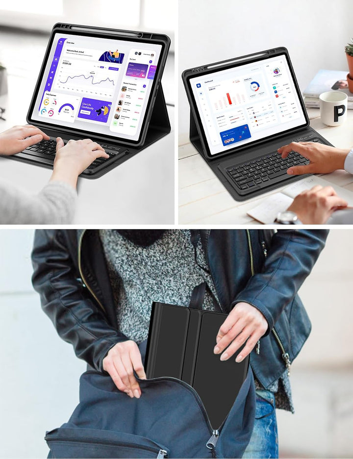 Tastatur für Redmi Pad Pro 12.1 | Schutzhülle Redmi Pad Pro mit Tastatur 2024 [Spanisch Ñ], kabellos