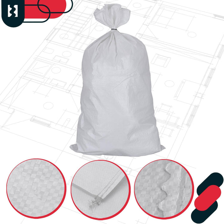 KOTARBAU® 20er Set PP Gewebesäcke 65x105cm 50kg Schwerlast-Gewebesack Weiss 20er Set 65x105cm Weiss,