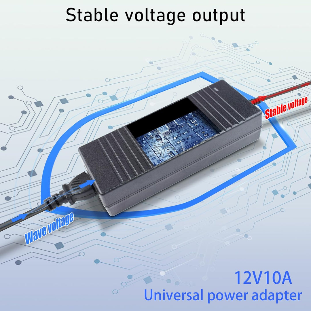 KFZ Netzadapter 12V 15A, Spannungswandler AC 230V auf DC 12V 15A 180W mit Europäischem Standardsteck