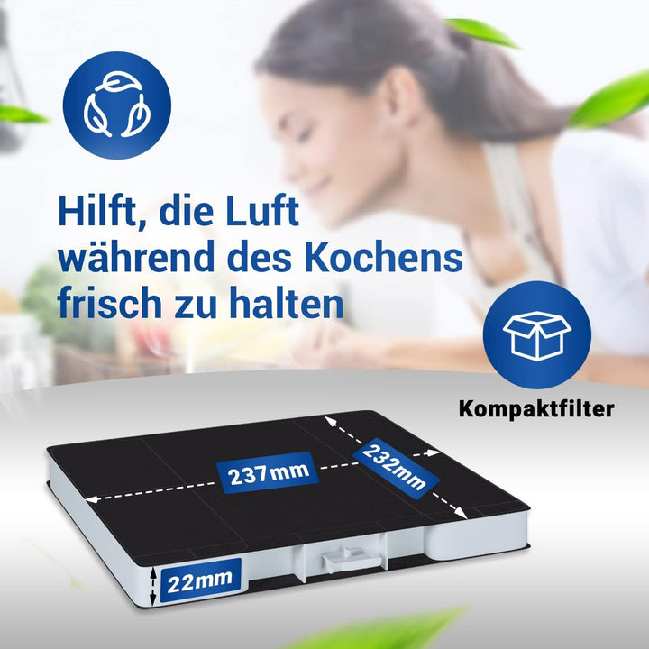VIOKS Aktivkohlefilter Dunstabzugshaube Ersatz für Bosch Aktivkohlefilter Z5101X1 DHZ5326 11026769 0