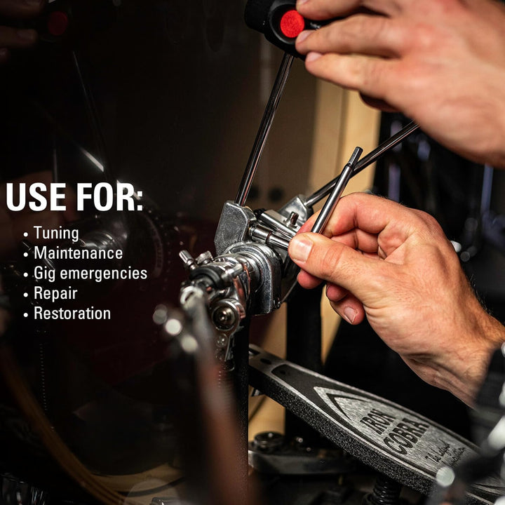 Meinl Cymbals Drum Tech Kit – Schlagzeug Zubehör Ersatzteile Set (46-teilig) mit Stimmschlüssel, Bec