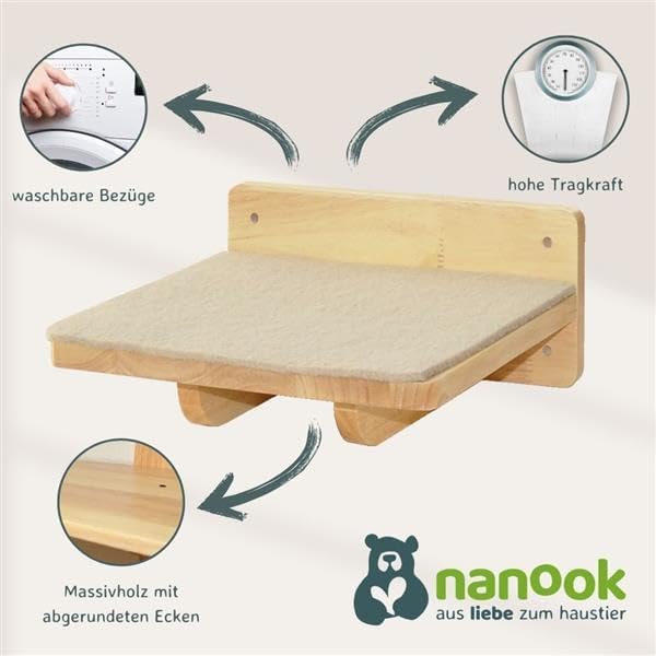 nanook Kletterwand Katzen - Katzentreppen 3er-Set - Katzentreppe Wandkratzbaum - Katzentreppe zum Kl