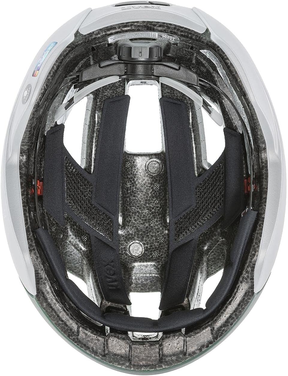 Uvex Rise CC Tocsen Rennrad Fahrrad Helm matt silberfarben/grün 2023 52-56 cm, 52-56 cm